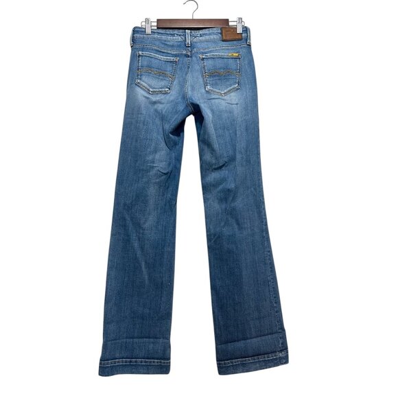 Meltin Pot Roksana Wide Leg Tailored Jeans Women 28 Blue Low Rise Y2K Bell Flare - Picture 2 of 16